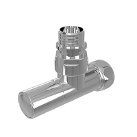 Вентиль угловой Royal Thermo с колпачком, гайкой и наружной резьбой 3/4quot; х 1/2quot; гайка - штуцер, пара для полот.