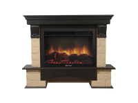 Портал Firelight Forte 30S камень бежевый, шпон темный дуб