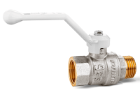 Кран шаровой латунный LD Pride 47.40.B-Н.Р (White) Ду 40 Ру 25 вн-нр, (рычаг)
