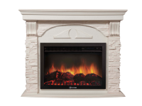 Портал Firelight Torre 30U (угловой) камень белый, шпон белёный дуб
