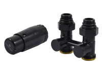 Комплект узла нижнего подкл SCHLOSSER прямой STANDARD 3/4quot; (Ral 9005) с термогол. М30х1,5, ниппеля 1/2quot;Х3/4quot;
