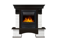 Портал Firelight Forte Classic камень белый, шпон темный дуб