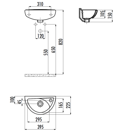 CREAVIT Раковина TP040 (23*39см)