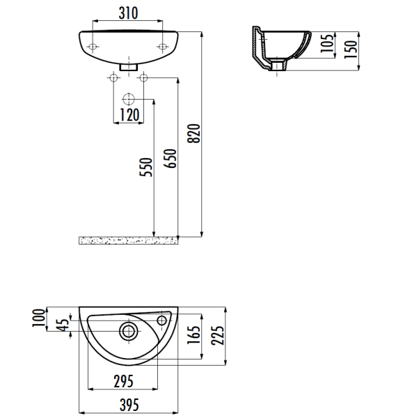 CREAVIT Раковина TP040 (23*39см)
